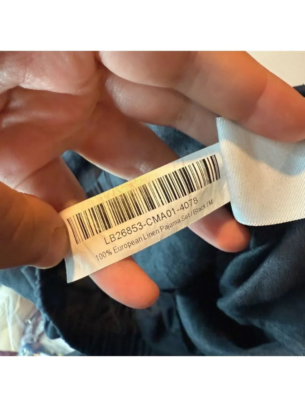 Quince Women M 100% Linen Pajama Pants Pull On Black Stretch Waist Breathable